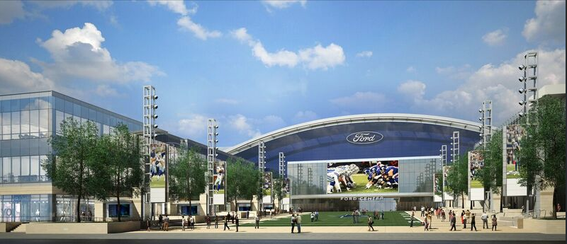 The future Ford Center at The Star - practice facility and Dallas Cowboys Headquarters.