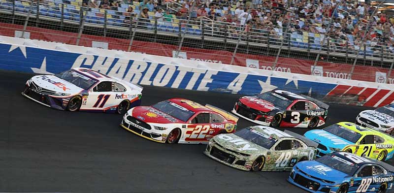 Coca-Cola 600 Cars on the track during the Coca Cola 600 at Charlotte Speedway