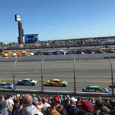 Daytona 500 Cars racing at the Daytona Speedway