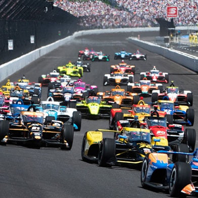 Indianapolis 500 Indy 500 race cars at Indianapolis Motor Speedway