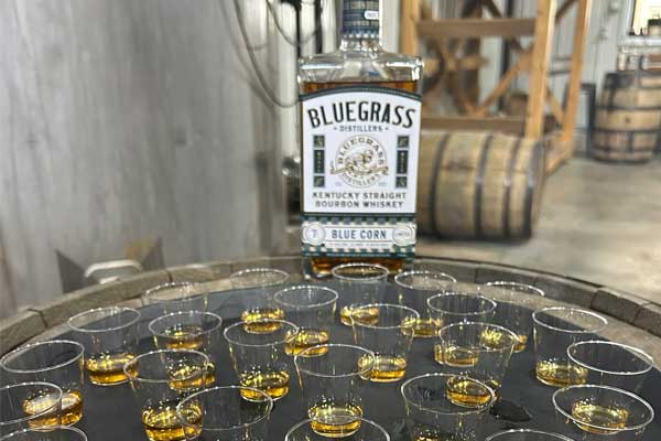Sampling bourbon on a tasting and distillery tour