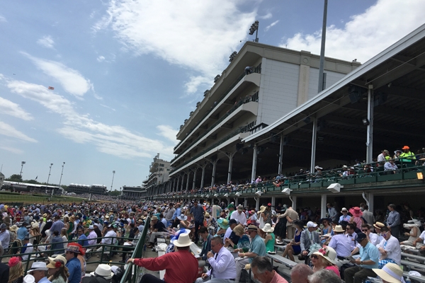view from inside Churchill Downs seats during Kentucky Derby