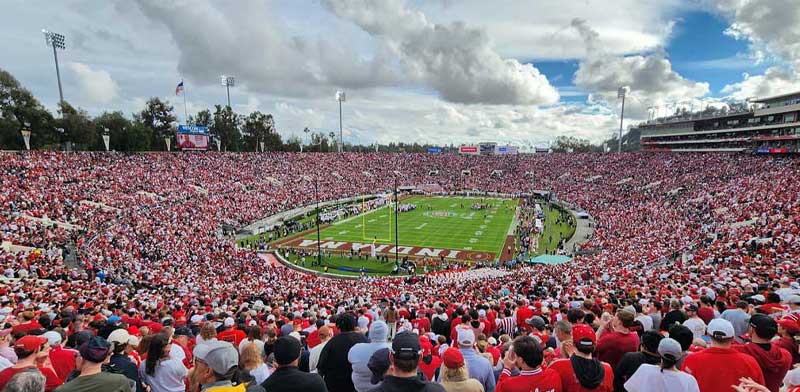 View from seats inside the Rose Bowl Game 