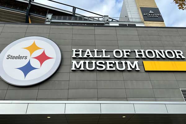 Outside the Pittsburgh Steelers Hall of Fame