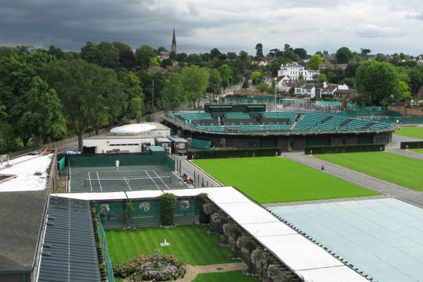 View from inside the Wimbledon Tennis Club