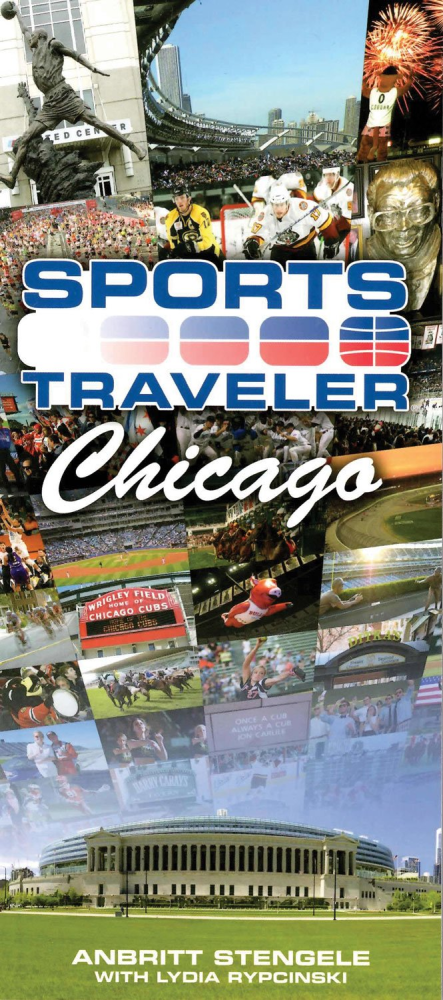 Sports Traveler Chicago book cover featuring Chicago sports venues and events