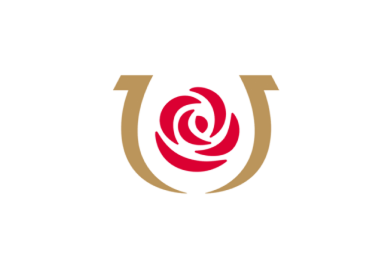 Kentucky Derby horseshoe and rose logo