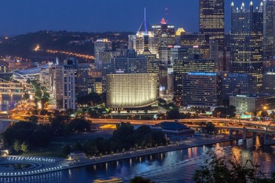 Night View of Downtown Pittsburgh 