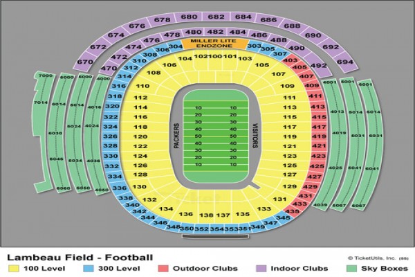 Detailed Seating Chart For Lambeau Field