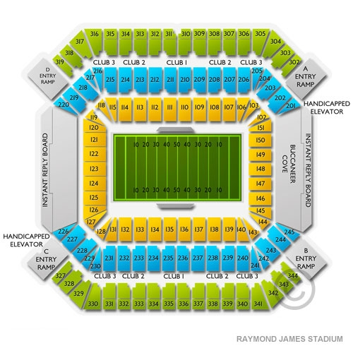 Seating chart for Tampa Bay Bucs tickets