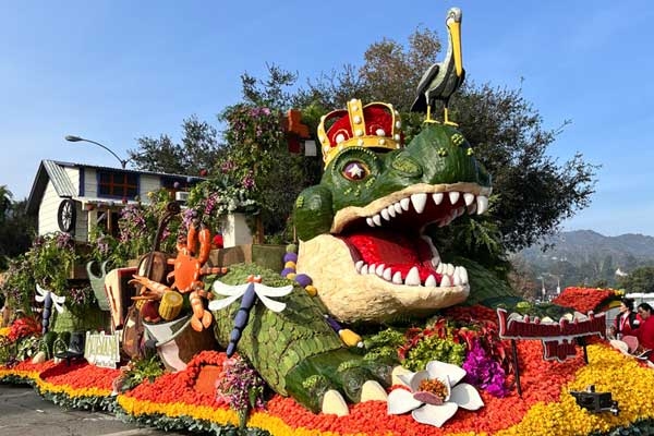 View from seats at the Tournament of Roses Parade
