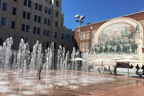 Sundance Square in Downtown Fort Worth Texas. 