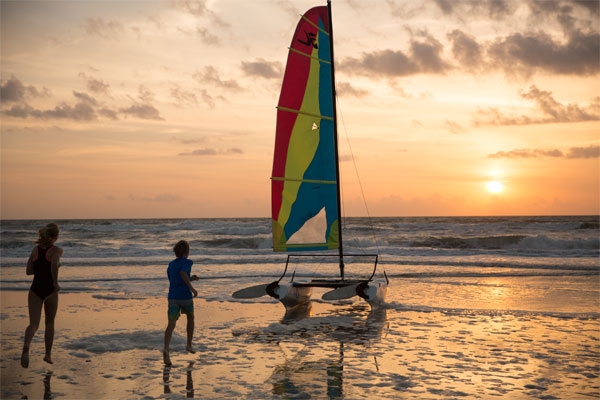 A sailboat at the Cabana Beach Club St. Augustine Florida