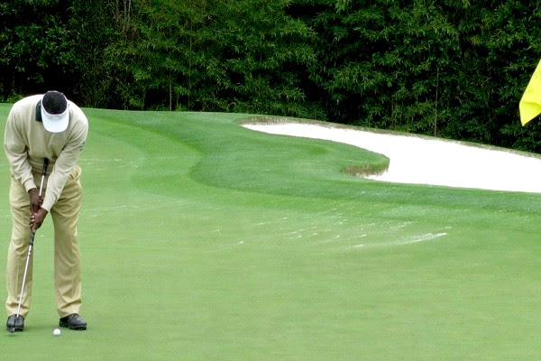 Golfer at Augusta National Golf Course during the Masters Golf Weekend