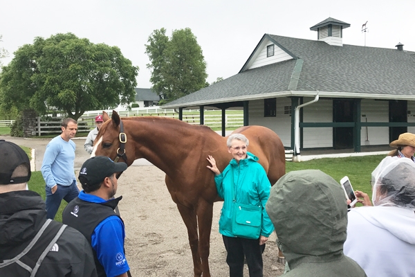 Derby fan touring a horse farm in Lexington