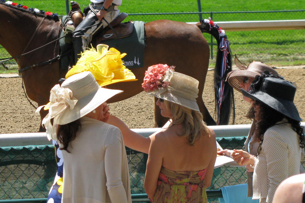 Women wearing their Kentucky Derby hats