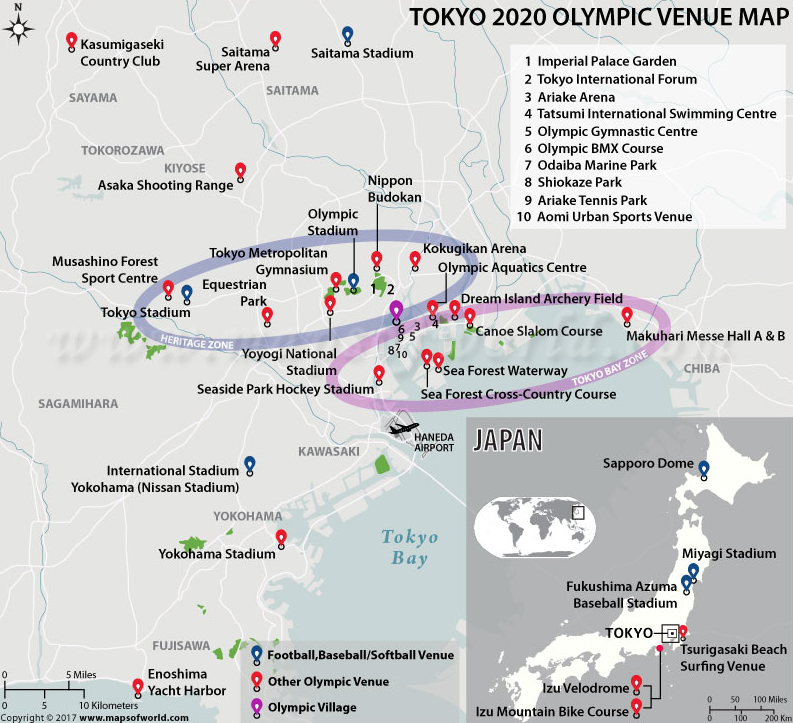 Photo courtesy of Maps of the World Tokyo 2020 Venues