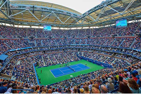 View from inside Arthur Ashe Stadium