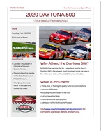 2020 Daytona 500 Sports Traveler Brochure