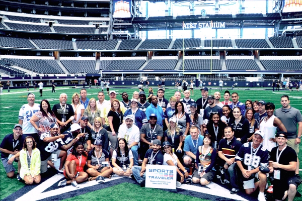 Cowboys group photo on the field at AT&T Stadium